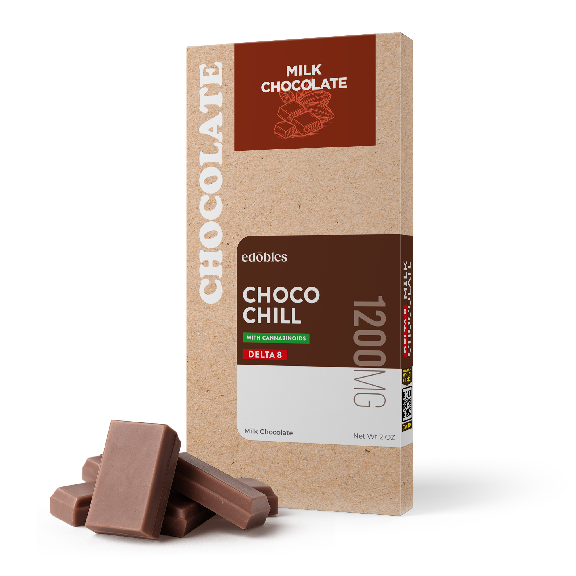 Choco Chill Milk Chocolate Bar - Delta 8 - 1,200mg