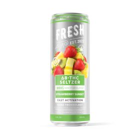300mg Strawberry Sunset THC Seltzer - D8 Nano - Fresh
