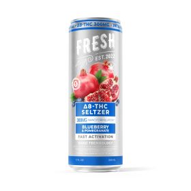 300mg Blueberry & Pomegranate THC Seltzer - D8 Nano - Fresh