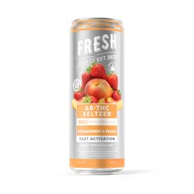 300mg Strawberry & Peach THC Seltzer - D8 Nano - Fresh