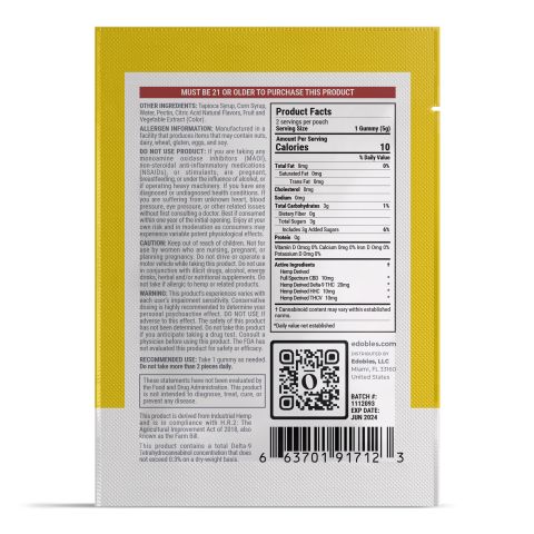 Stroke of Genius Gummy Pouch - D9, HHC, CBD, THCV - Thumbnail 3