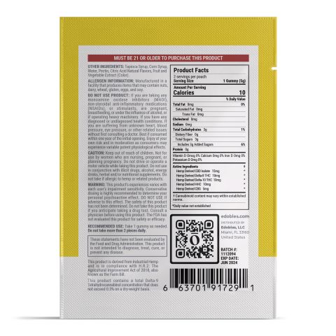 Laser Focus Gummy Pouch - D8, D10, HHC, CBD, CBG - Thumbnail 3