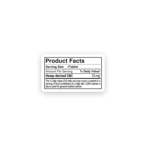 25mg CBC Nano Tablets - Unflavored - Thumbnail 10
