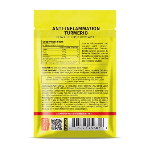 Anti-Inflammation Turmeric Tablets - Black Pepper, Boswellia, Ginger, Turmeric - Thumbnail 8