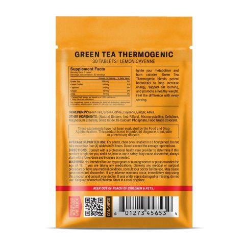 Green Tea Thermogenic Tablets - Amla, Cayenne, Ginger, Green Coffee, Green Tea - Thumbnail 8