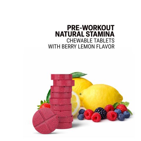 500mg - Pre-Workout Natural Stamina - Berry Lemon - Mood Tablets - Thumbnail 4