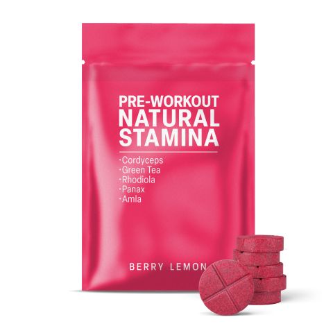 Pre-Workout Natural Stamina Tablets - Amla, Cordyceps, Green Tea, Panax, Rhodiola - Thumbnail 2