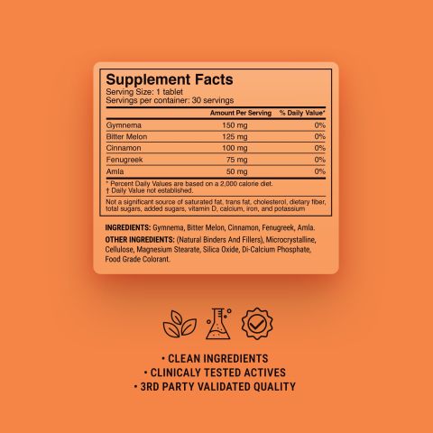 Sugar Balance Support Tablets - Amla, Bitter Melon, Cinnamon, Fenugreek, Gymnema - Thumbnail 9