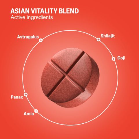 Asian Vitality Blend Tablets - Amla, Astragalus, Goji, Panax, Shilajit - Thumbnail 5