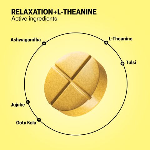 Relaxation + L-Theanine Tablets - Ashwagandha, Chamomile, Jujube, L-Theanine, Tulsi - Thumbnail 5