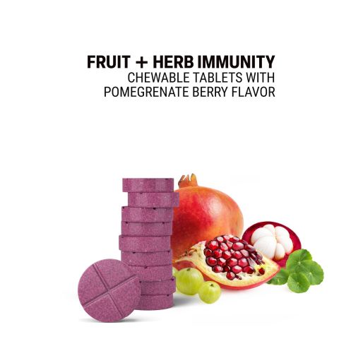 Fruit + Herb Immunity Tablets - Amla, Ginger, Mangosteen, Pomegranate, Tulsi - Thumbnail 4
