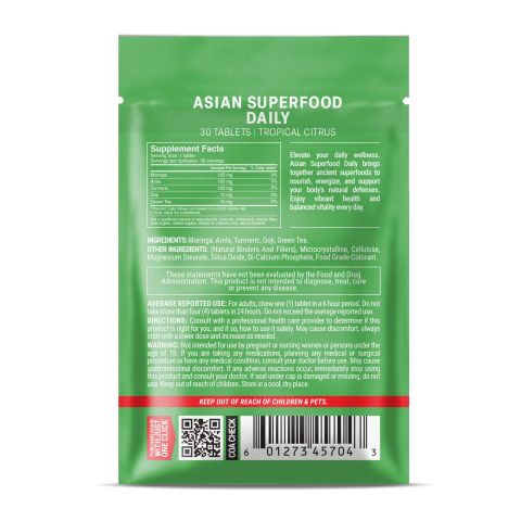 Asian Superfood Daily Tablets - Amla, Goji, Green Tea, Moringa, Turmeric - Thumbnail 8