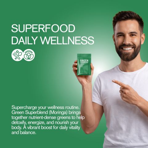 Green Superblend Tablets - Barley Grass, Chlorella, Moringa, Spirulina, Wheatgrass - Thumbnail 6
