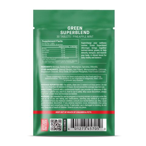 Green Superblend Tablets - Barley Grass, Chlorella, Moringa, Spirulina, Wheatgrass - Thumbnail 8