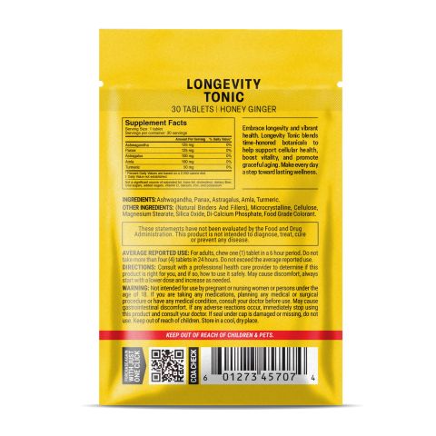 Longevity Tonic Tablets - Amla, Ashwagandha, Astragalus, Panax, Turmeric - Thumbnail 8