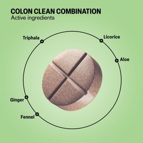 Colon Clean Combination Tablets - Aloe, Fennel, Ginger, Licorice, Triphala - Thumbnail 5
