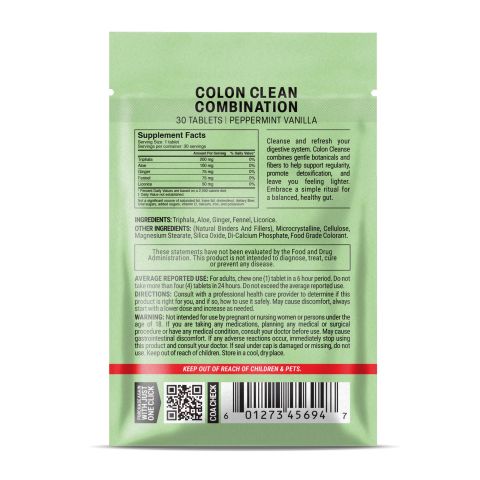 Colon Clean Combination Tablets - Aloe, Fennel, Ginger, Licorice, Triphala - Thumbnail 8