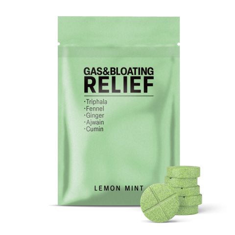 500mg - Gas & Bloating Relief - Lemon Mint - Mood Tablets - Thumbnail 2