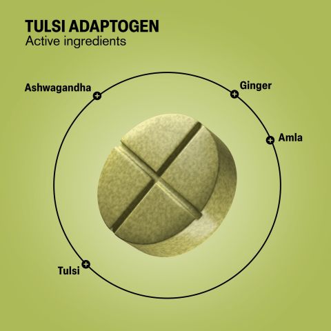 Tulsi Immune Adaptogen Tablets - Amla, Ashwagandha, Ginger, Tulsi - Thumbnail 5