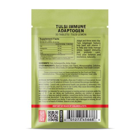 Tulsi Immune Adaptogen Tablets - Amla, Ashwagandha, Ginger, Tulsi - Thumbnail 8