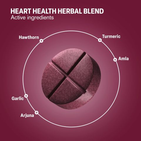 Heart Health Herbal Blend Tablets - Amla, Arjuna, Garlic, Hawthorn, Turmeric - Thumbnail 5