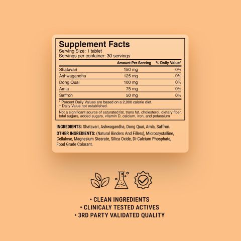 Hormone Balance Tablets - Amla, Ashwagandha, Dong Quai, Shatavari - Thumbnail 9