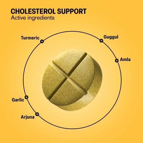 Cholesterol Support Tablets - Amla, Arjuna, Garlic, Guggul, Turmeric - Thumbnail 5