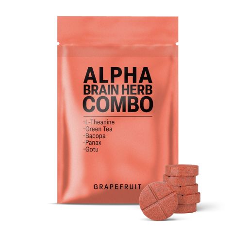 Alpha Brain Herb Combo Tablets - Bacopa, Gotu, Green Tea, L-Theanine, Panax - Thumbnail 2
