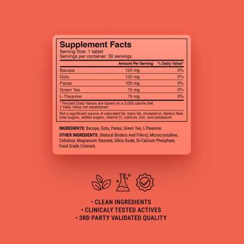 Alpha Brain Herb Combo Tablets - Bacopa, Gotu, Green Tea, L-Theanine, Panax - Thumbnail 9