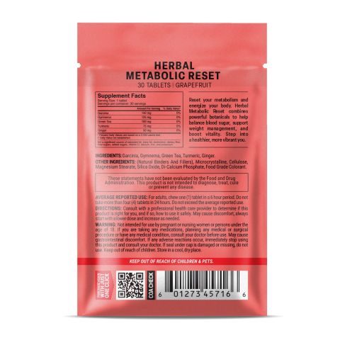 Herbal Metabolic Reset Tablets - Garcinia, Ginger, Green Tea, Gymnema, Turmeric - Thumbnail 8