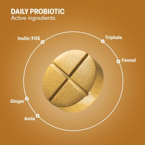 Daily Prebiotic Tablets - Amla, Fennel, Ginger, Inulin/FOS, Triphala - Thumbnail 5