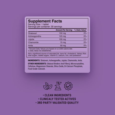 Menopause + Sleep Combo Tablets - Amla, Ashwagandha, Chamomile, Jujube, Shatavari - Thumbnail 9