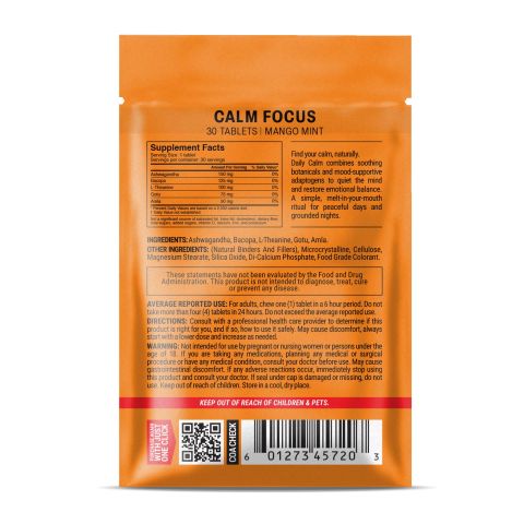 Calm Focus Tablets - Amla, Ashwagandha, Bacopa, Gotu, L-Theanine - Thumbnail 8