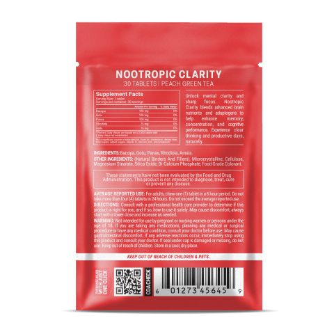 Nootropic Clarity Tablets - Amla, Bacopa, Gotu, Panax, Rhodiola - Thumbnail 8