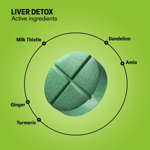 Liver Detox Tablets - Amla, Dandelion, Ginger, Milk Thistle, Turmeric - Thumbnail 5