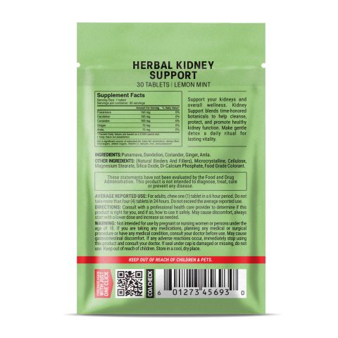 Kidney Herbal Support Tablets - Amla, Coriander, Dandelion, Ginger, Punarnava - Thumbnail 8