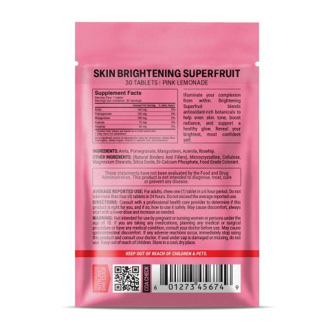 Skin Brightening SuperFruit Tablets - Acerola, Amla, Mangosteen, Pomegranate, Rosehip - Thumbnail 8