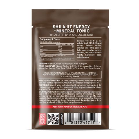500mg - Shilajit Mineral Energy - Dark Chocolate Mint - Mood Tablets - Thumbnail 8