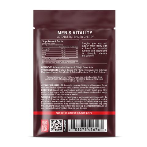 Men's Vitality Tablets - Amla, Ashwagandha, Panax, Safed Musli, Shilajit - Thumbnail 8