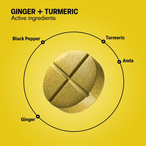 Ginger + Turmeric Tablets - Amla, Black Pepper, Ginger, Turmeric - Thumbnail 5