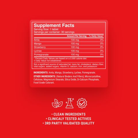 Antioxidant Multi-Herb Tablets - Amla, Mangosteen, Pomegratane, Strawberry - Thumbnail 9