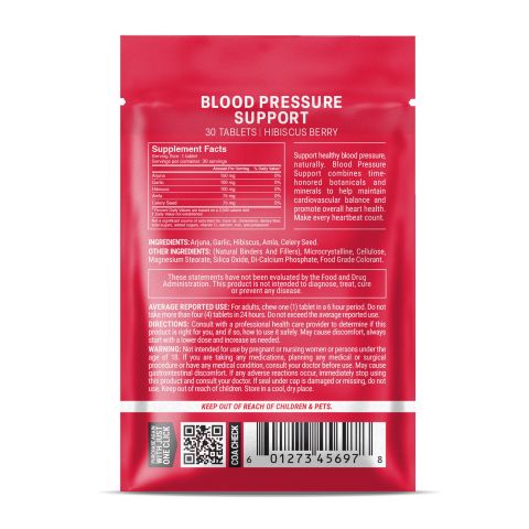 Blood Pressure Support Tablets - Amla, Arjuna, Celery Seed, Garlic, Hibiscus - Thumbnail 8