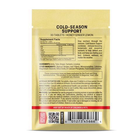 Cold Season Support Tablets - Amla, Ginger, Licorice, Tulsi, Turmeric - Thumbnail 8