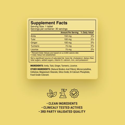 Cold Season Support Tablets - Amla, Ginger, Licorice, Tulsi, Turmeric - Thumbnail 9