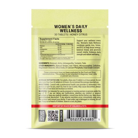 Women’s Daily Wellness Tablets - Amla, Ashwagandha, Shatavari, Tulsi, Turmeric - Thumbnail 8