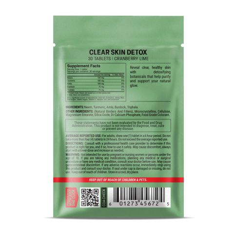 Clear Skin Detox Tablets - Amla, Burdock, Neem, Triphala, Turmeric - Thumbnail 8