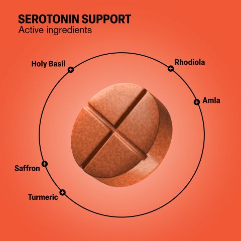 Serotonin Support Tablets - Amla, Holy Basil, Rhodiola, Turmeric - Thumbnail 5