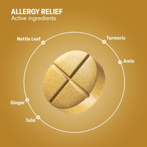 Allergy Relief Tablets - Amla, Ginger, Nettle Leaf, Tulsi, Turmeric - Thumbnail 5