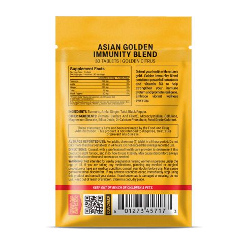 Asian Golden Immunity Blend Tablets - Amla, Black Pepper, Ginger, Tulsi, Turmeric - Thumbnail 8