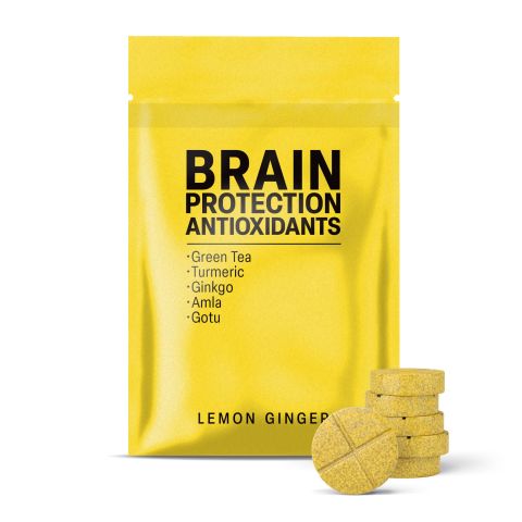 Brain Protection Antioxidants Tablets - Amla, Ginkgo, Gotu, Green Tea, Turmeric - Thumbnail 2